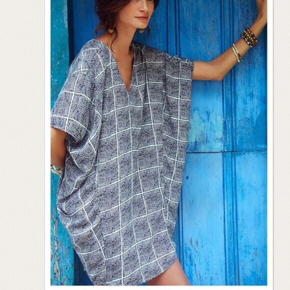 Anthropologie Elegant Black and White Checkered Dress
